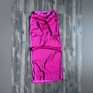 White Fox Pink Silky Skirt Hot Pink Size Small White Fox From Me To You Maxi